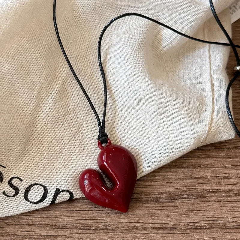 Red Heart Pendant Necklace
