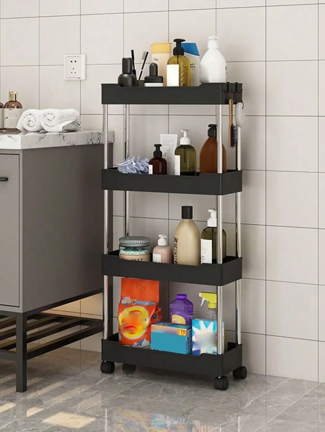 3/4-Tier Movable Gap Storage Rack