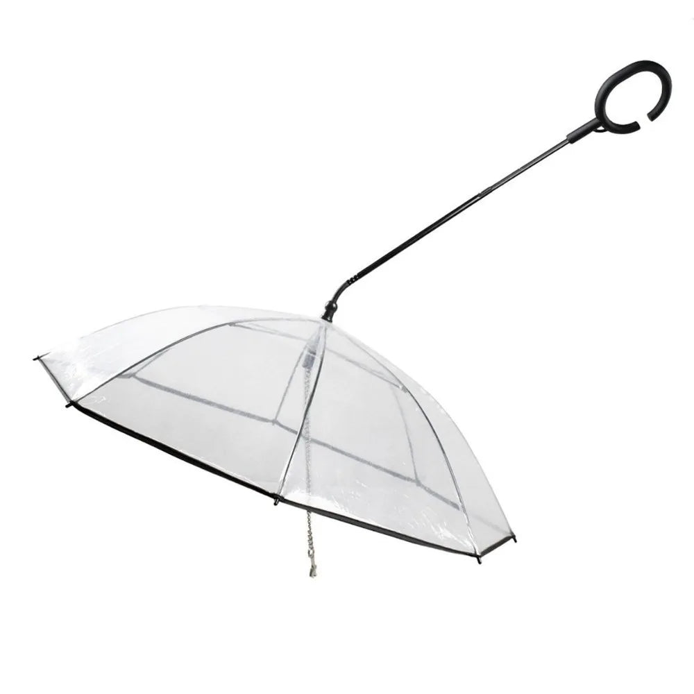 Clear Dog Umbrella with Leash