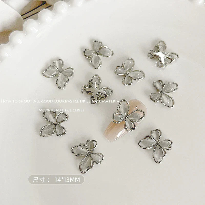 Gold/Silver Butterfly Nail Charms