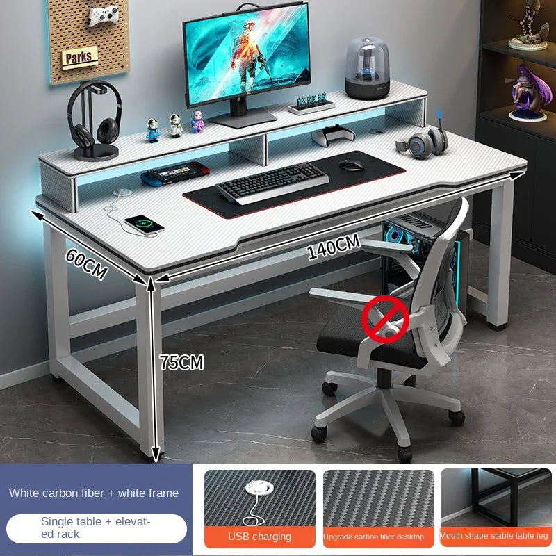 OLOEY European Black Metal Computer Desk