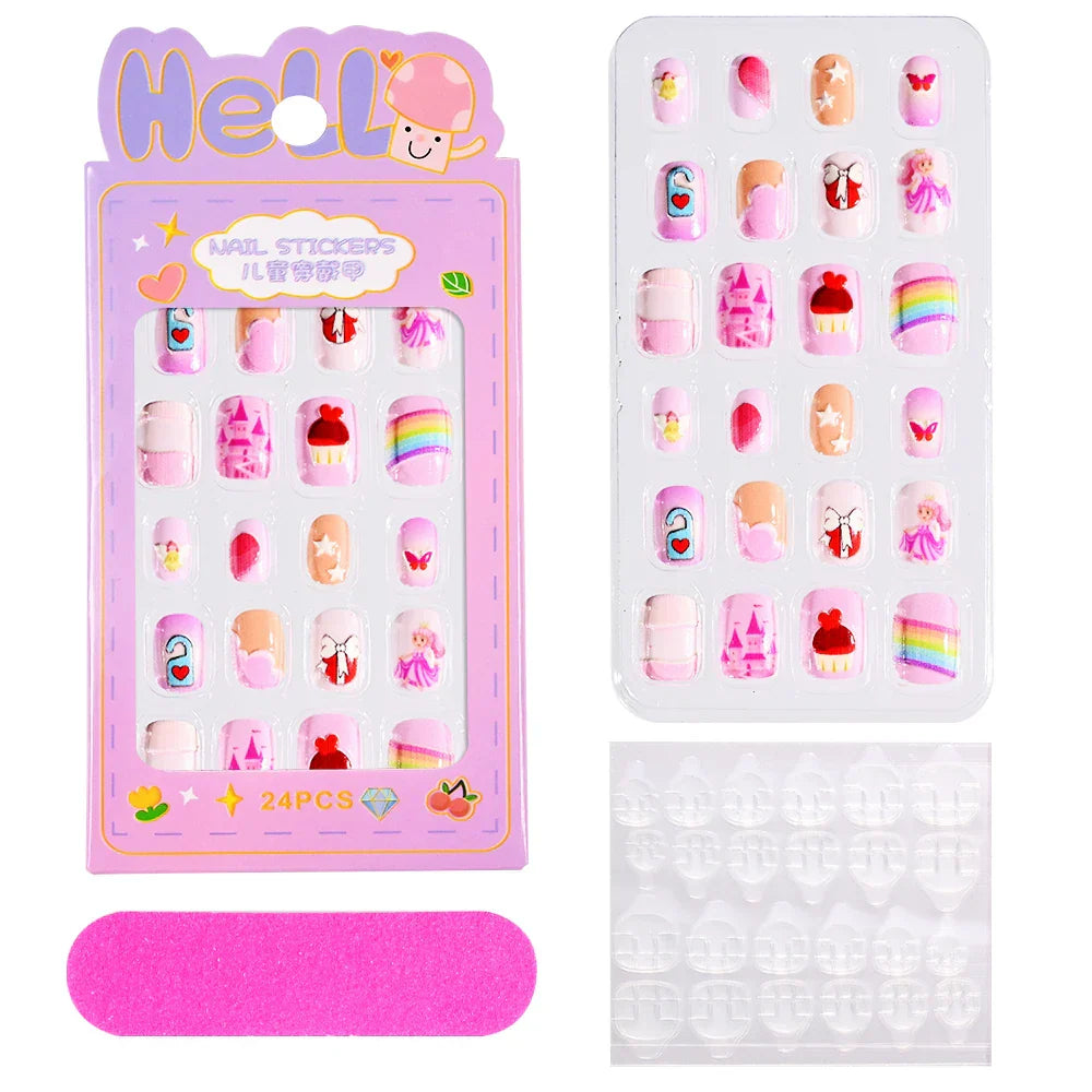 24Pcs Cute Bow Press-On Nails