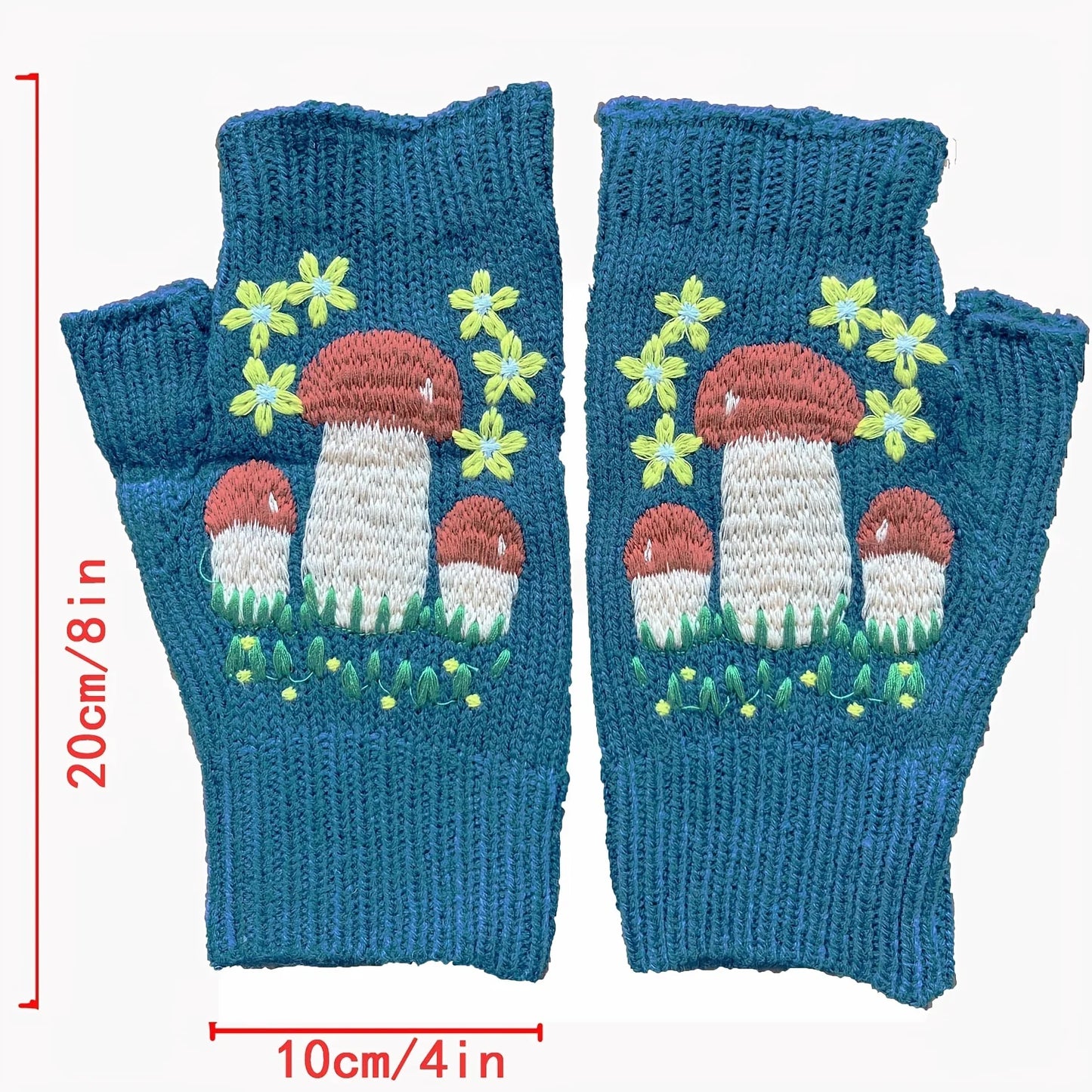 Women’s Knitted Mushroom Gloves