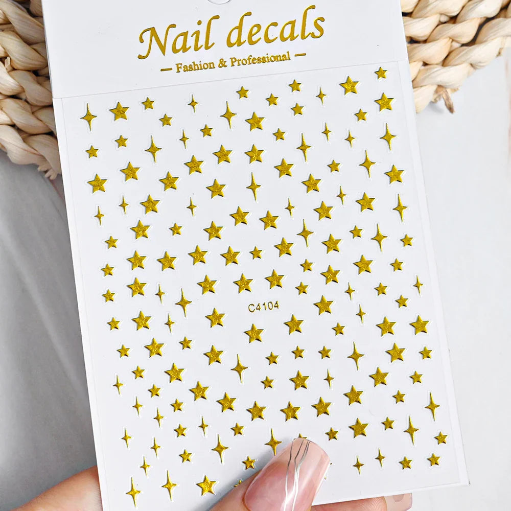 3D Metal Flame Nail Stickers