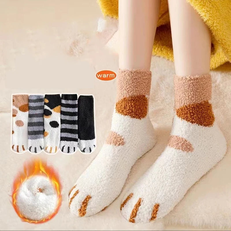 Women’s Cat Paw Fleece Socks