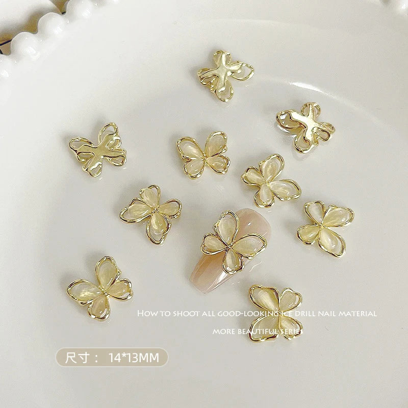 Gold/Silver Butterfly Nail Charms