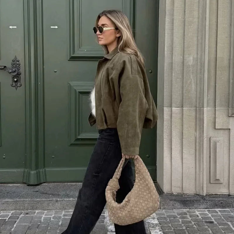 Women's Vintage Bomber Jacket Coat