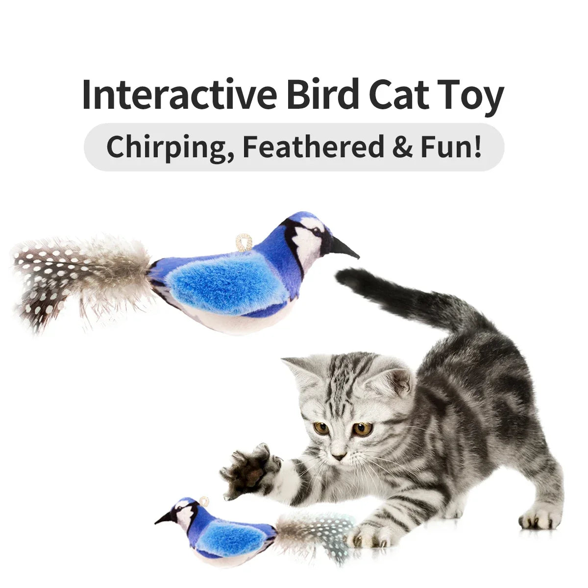 Realistic Chirping Bird Cat Toy