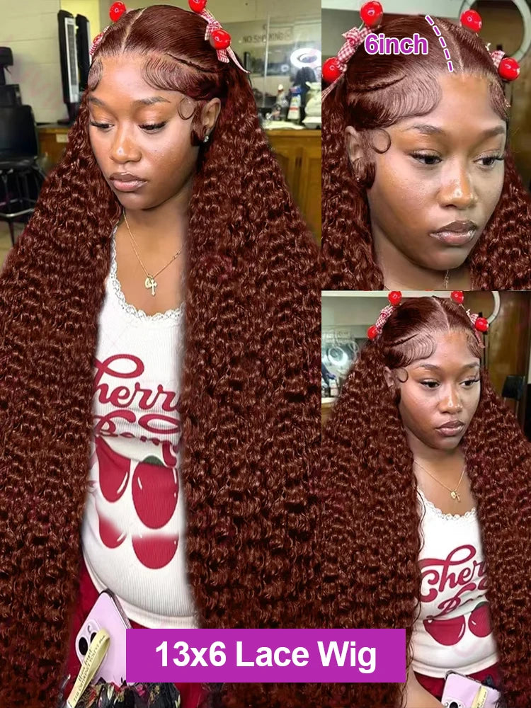 Chocolate Brown Deep Curly Wig