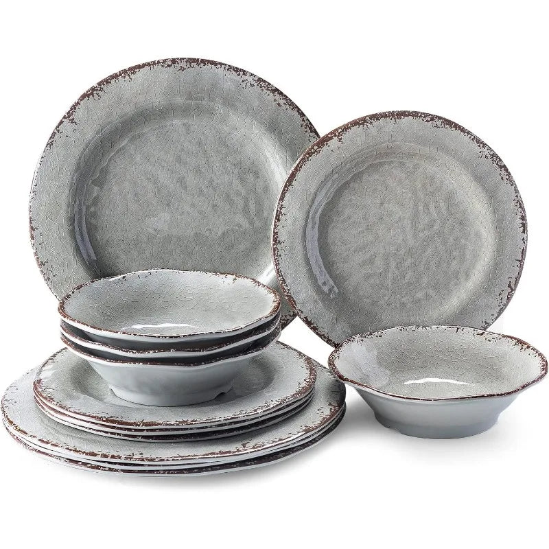 Crackle Melamine Dinnerware Set