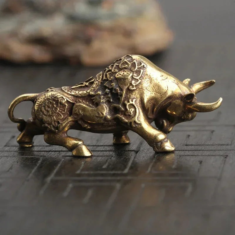 Lucky Brass Bull Statue