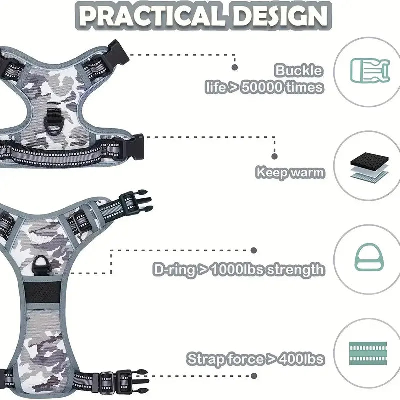 Reflective No-Pull Training Harness