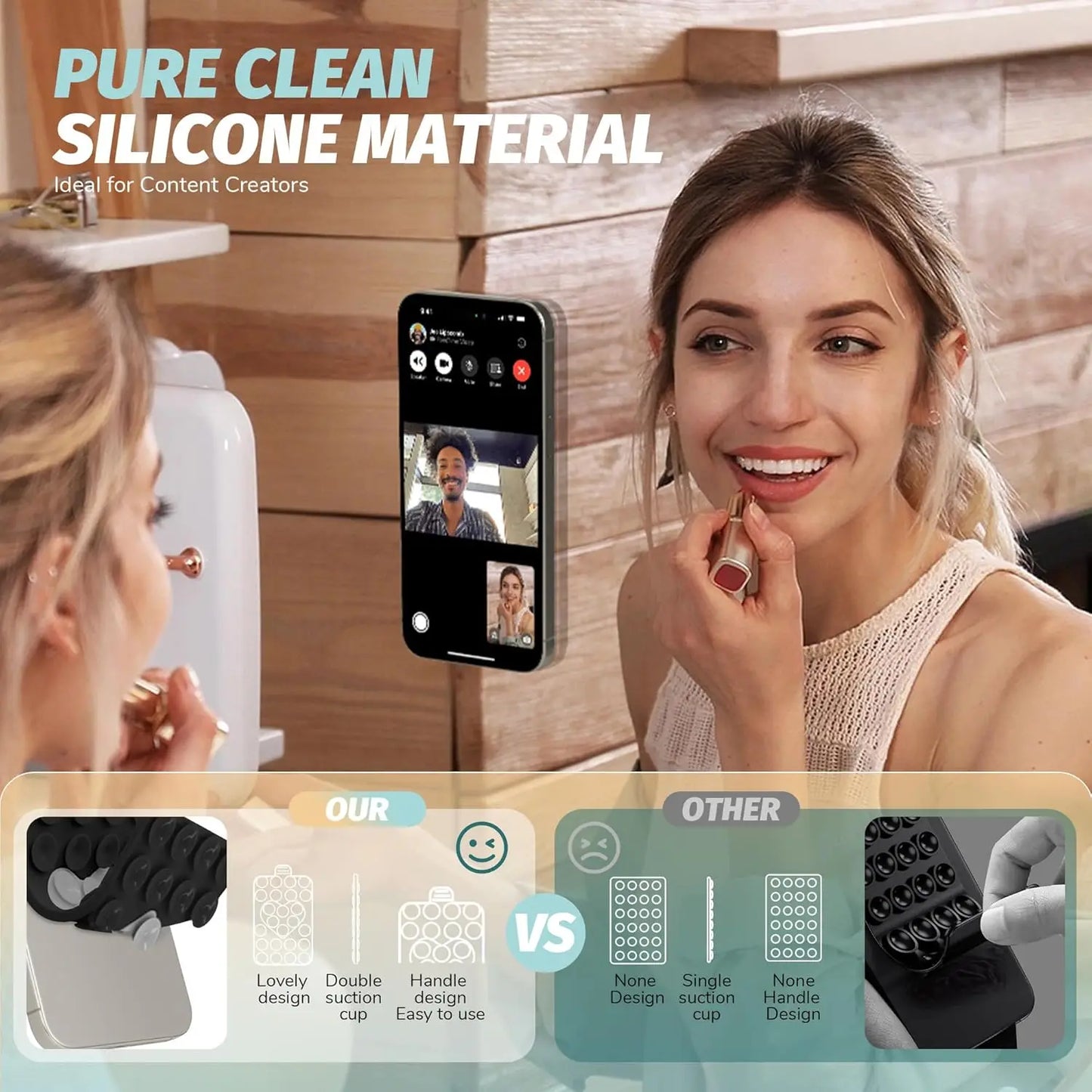 Heart Shape Double-Sided Suction Holder