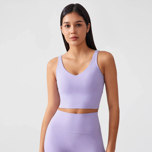 Sports Bra for Women Yoga Top Fixed Chest Pad Gym Vest Shock-proof Workout Tops Yoga Clothes U-shaped Back Fitness Crop Top