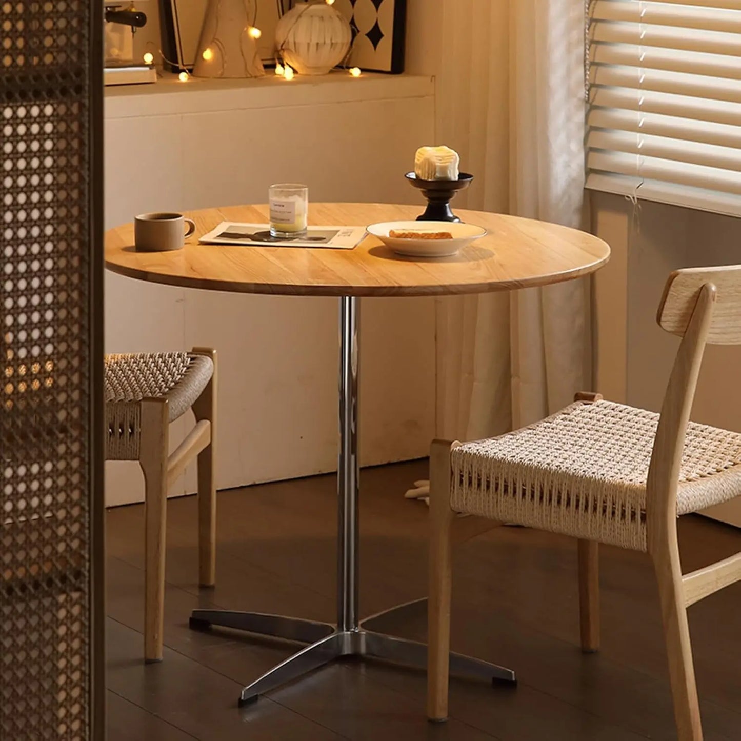 GUANGBAI Mid-Century Round Dining Table