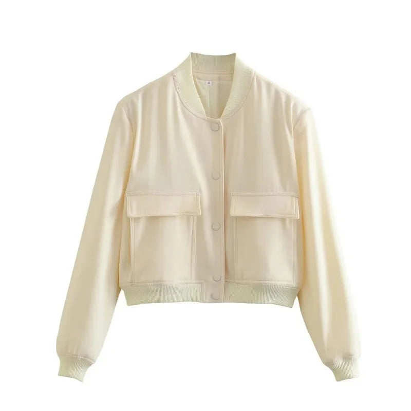MUJER 2025 Cropped Bomber Jacket