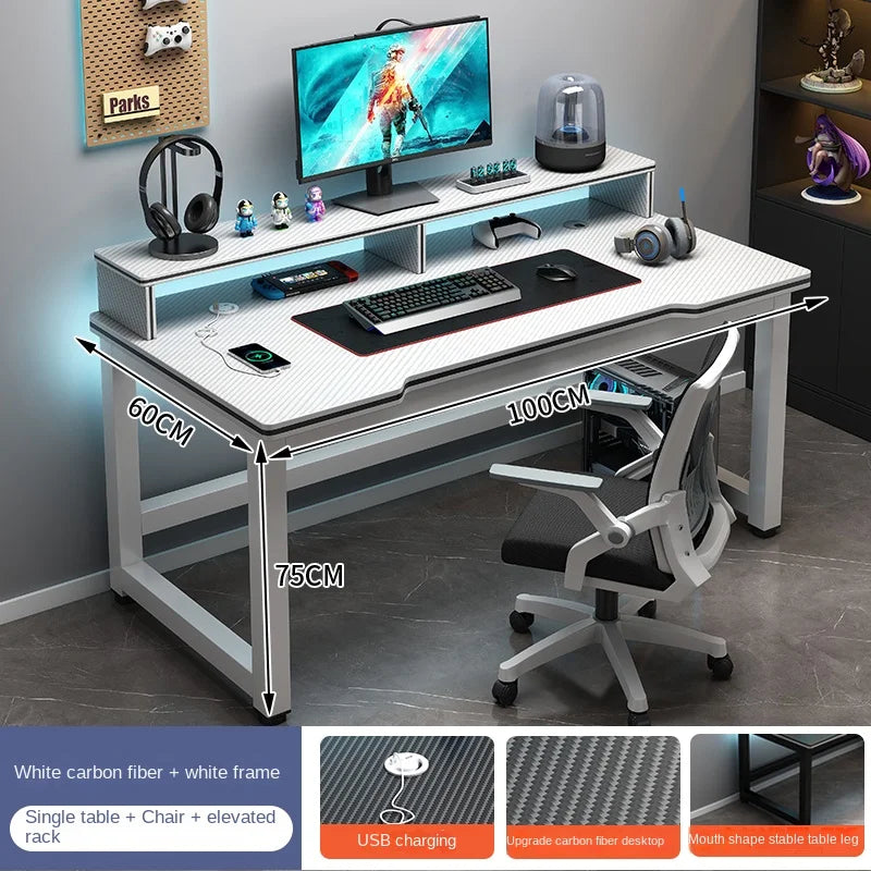 OLOEY European Black Metal Computer Desk