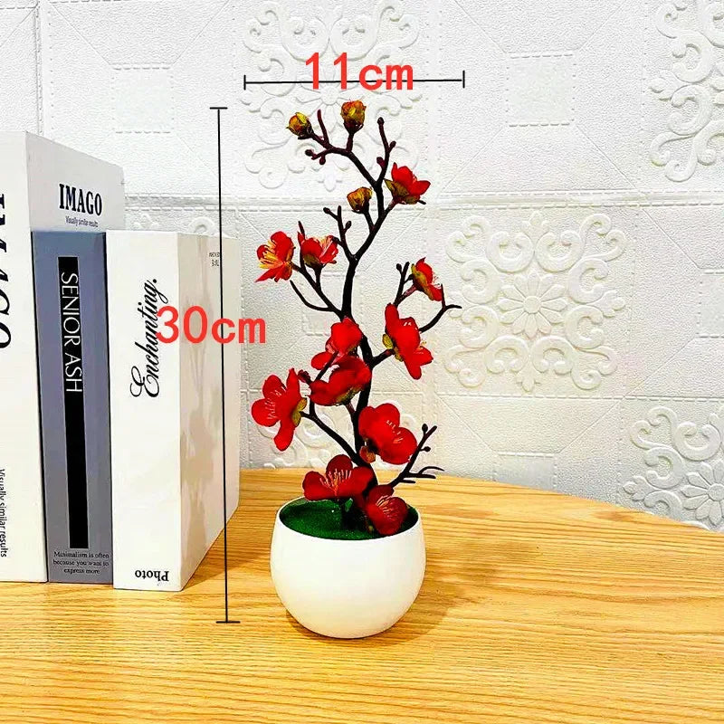 Artificial Plum Flower Pot