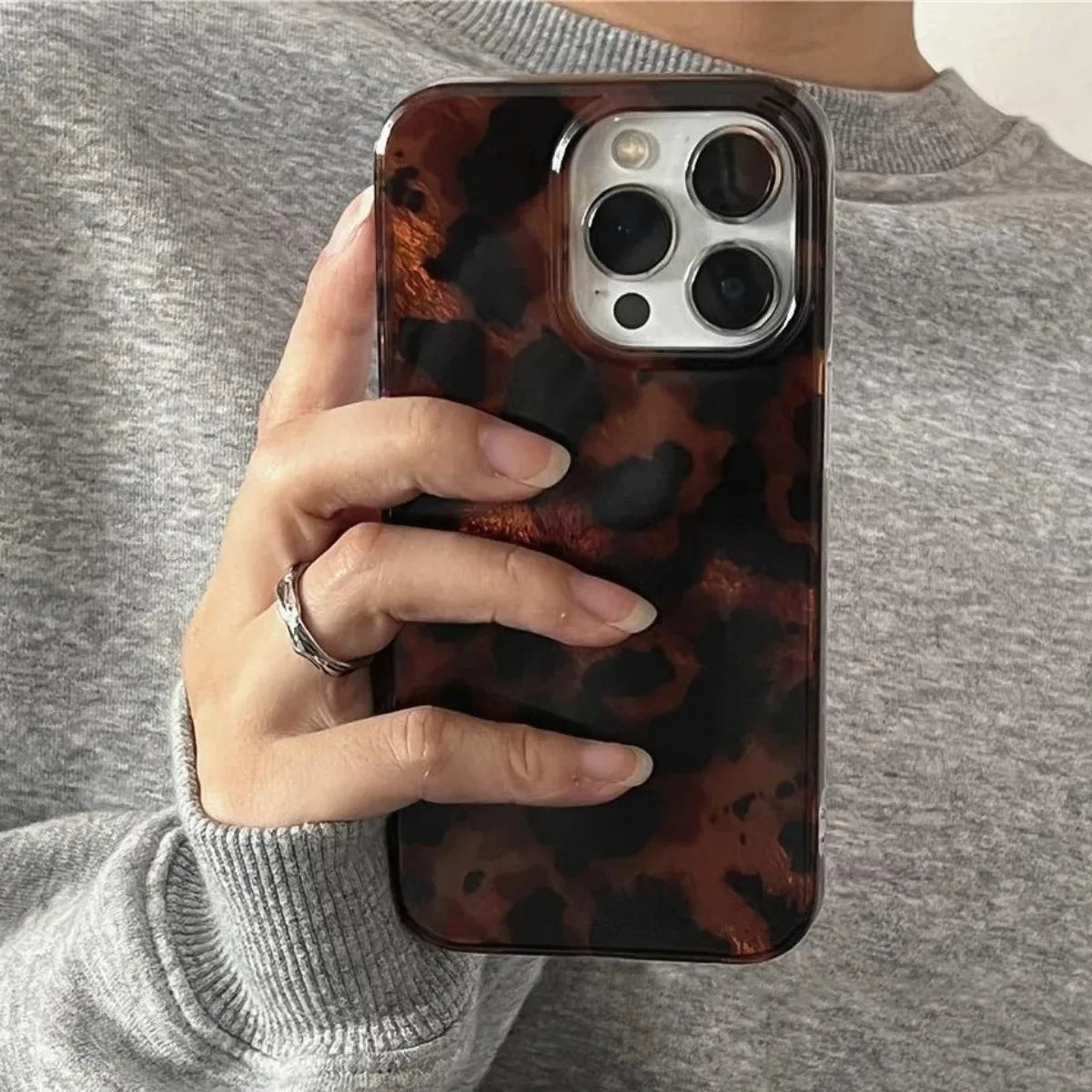 Retro Amber Leopard Print Case Iphone