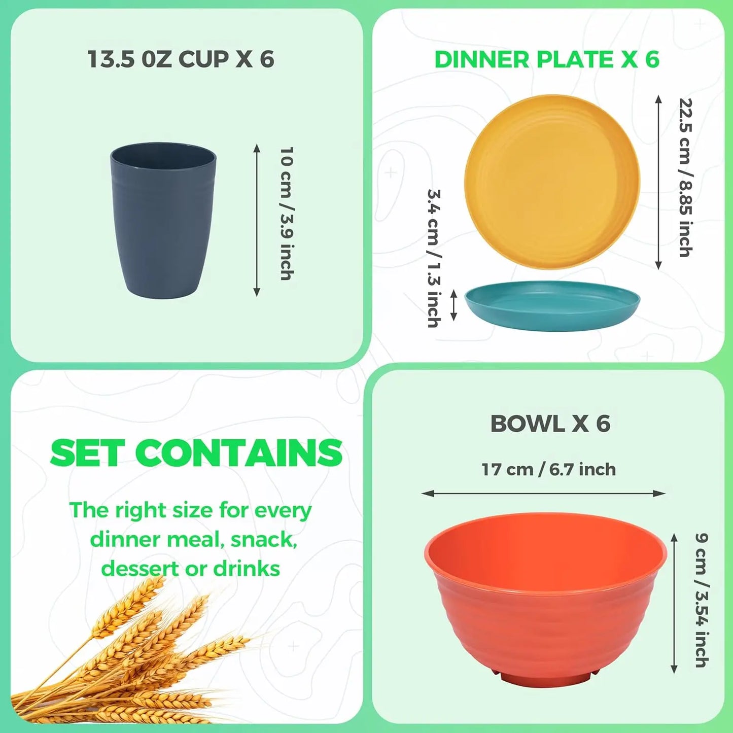 Wheat Straw Dinnerware Set