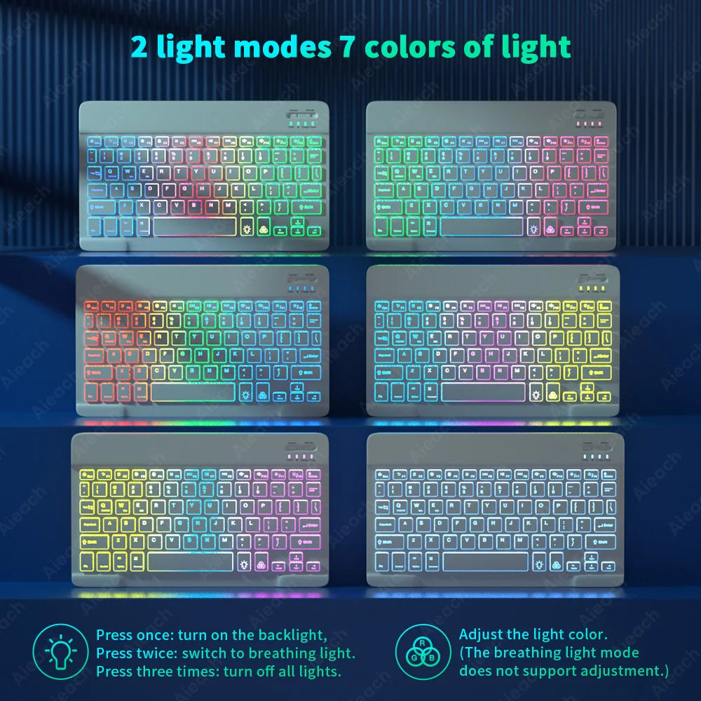 AIEACH Bluetooth Rainbow Backlit Keyboard