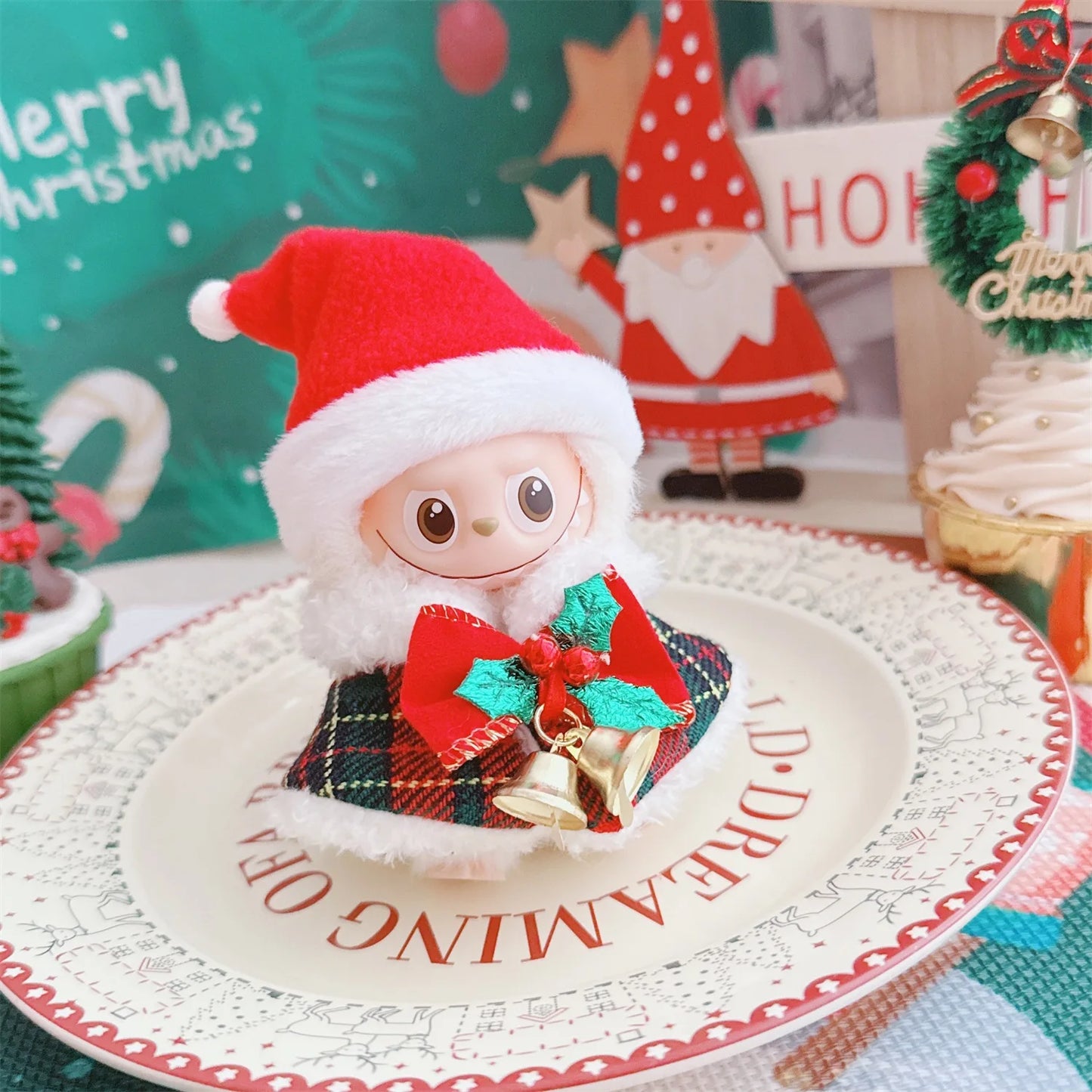 Labubu Christmas Hat & Cape Set