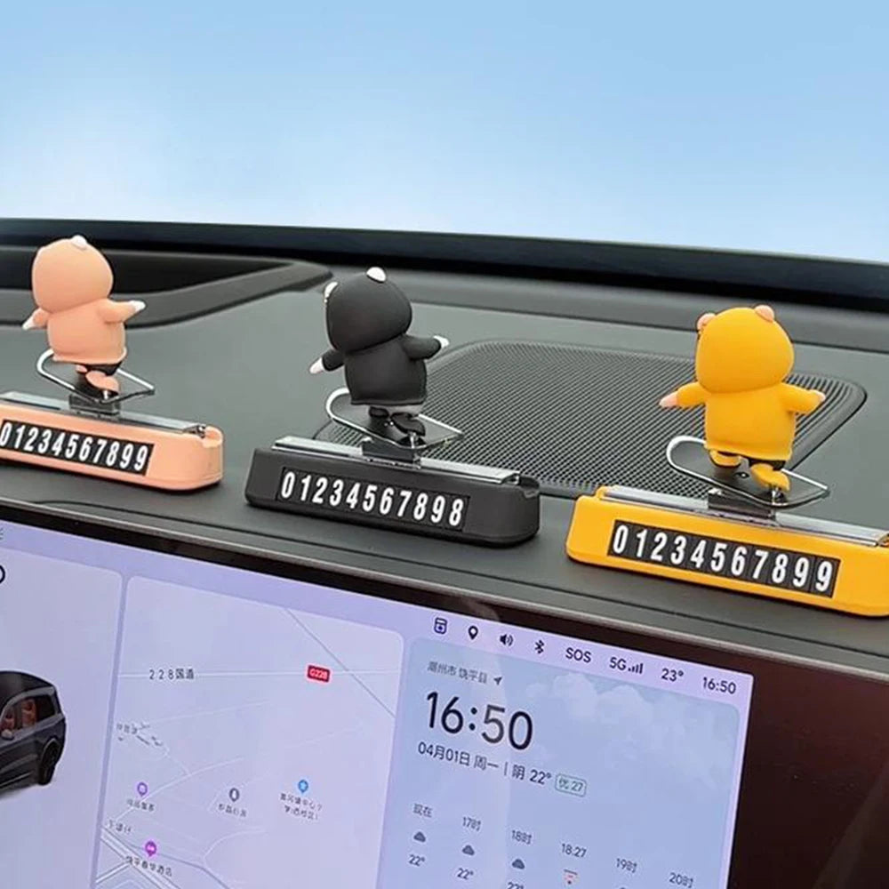 Skateboard Bear Car Dashboard Decor