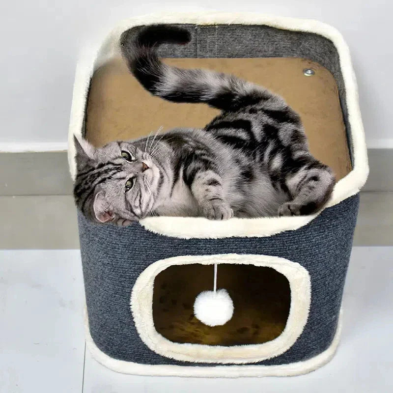 3-Tier Covered Cat Bed