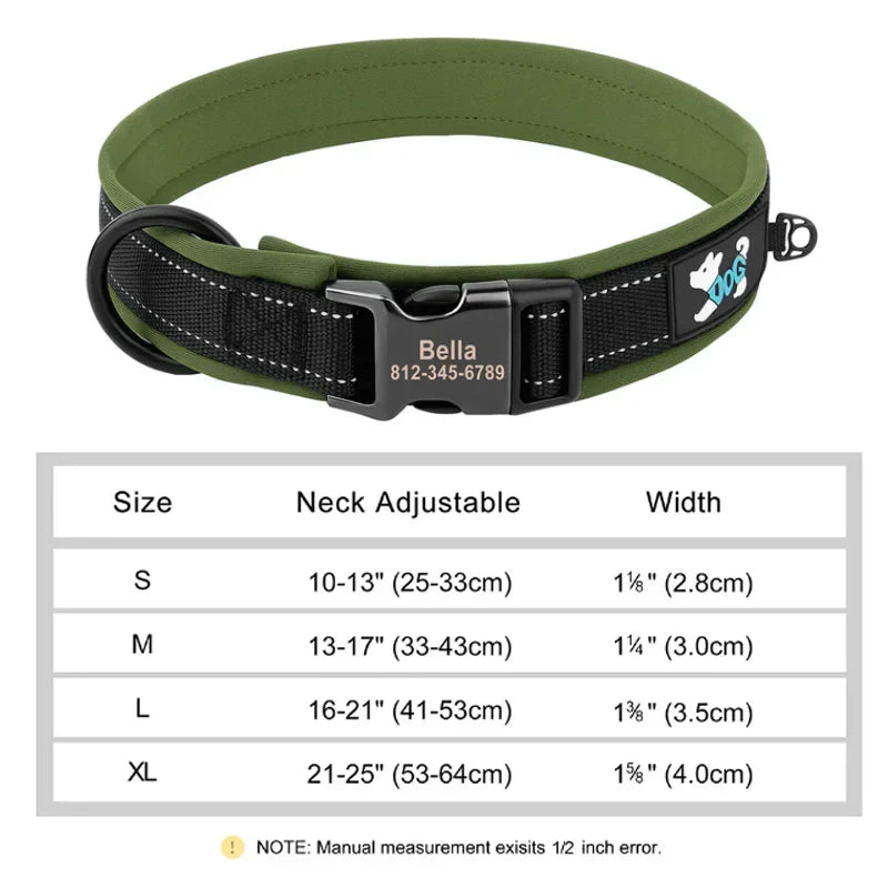 Reflective Personalized Nylon Dog Collar