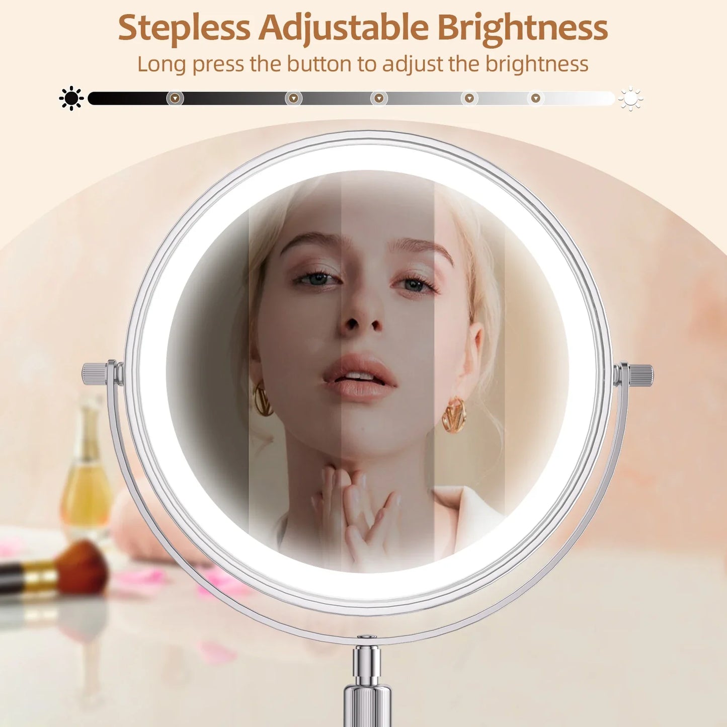 8-Inch Lighted Magnifying Makeup Mirror