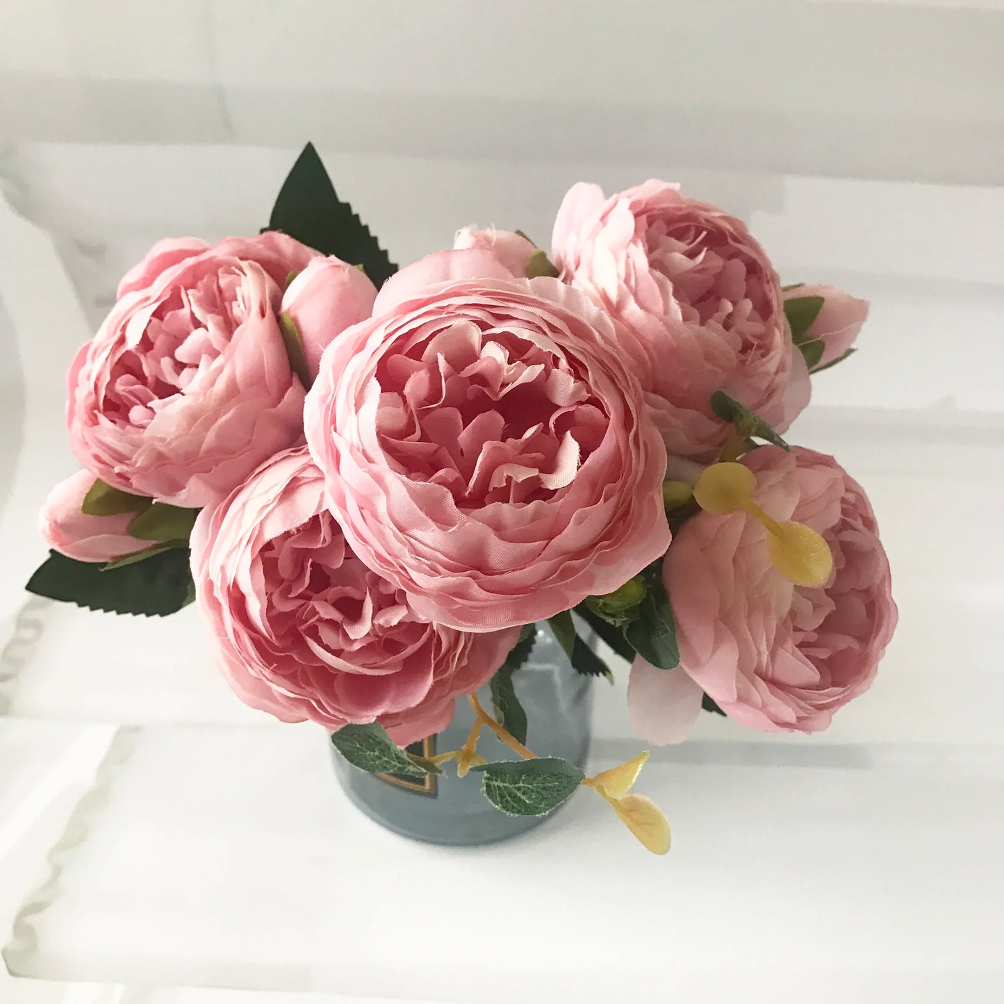 Rose Pink Silk Peony Bouquet