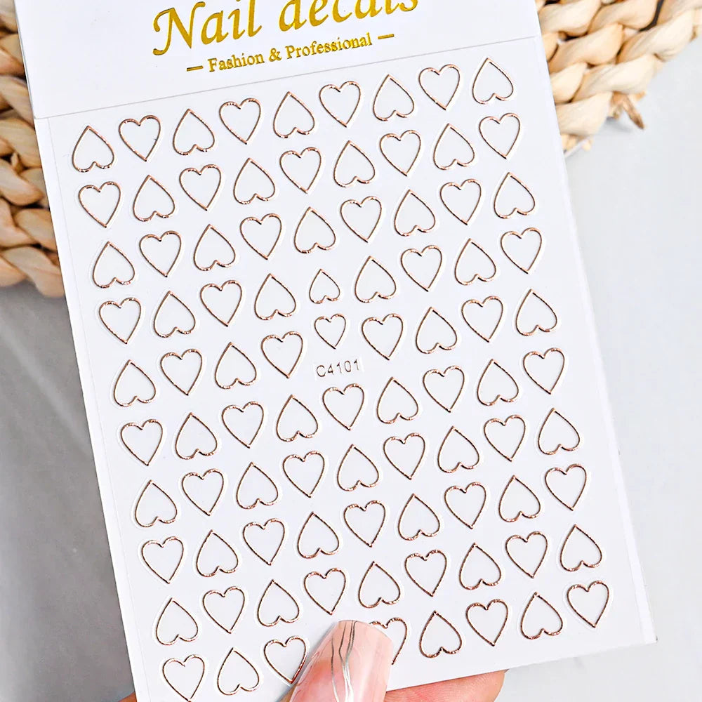 3D Metal Flame Nail Stickers