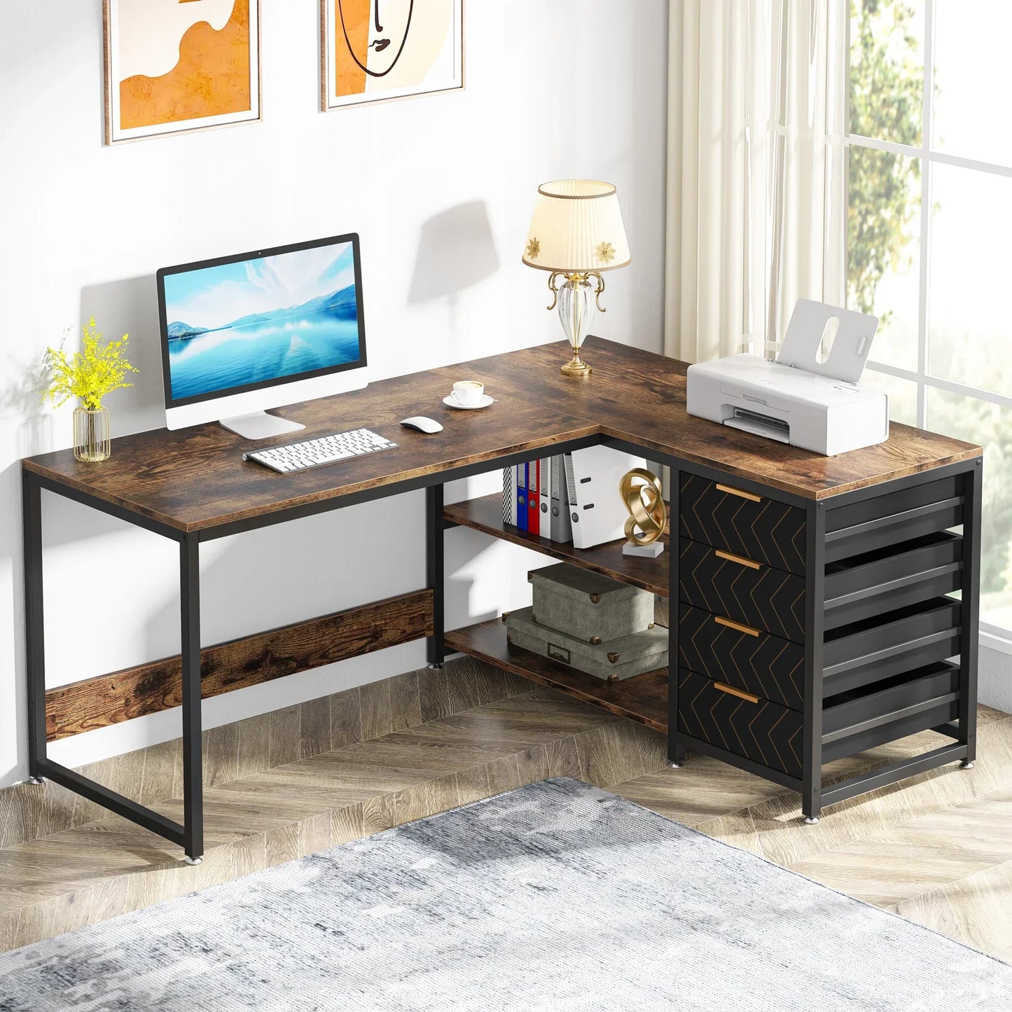 Tribesigns L-Shaped Office Desk