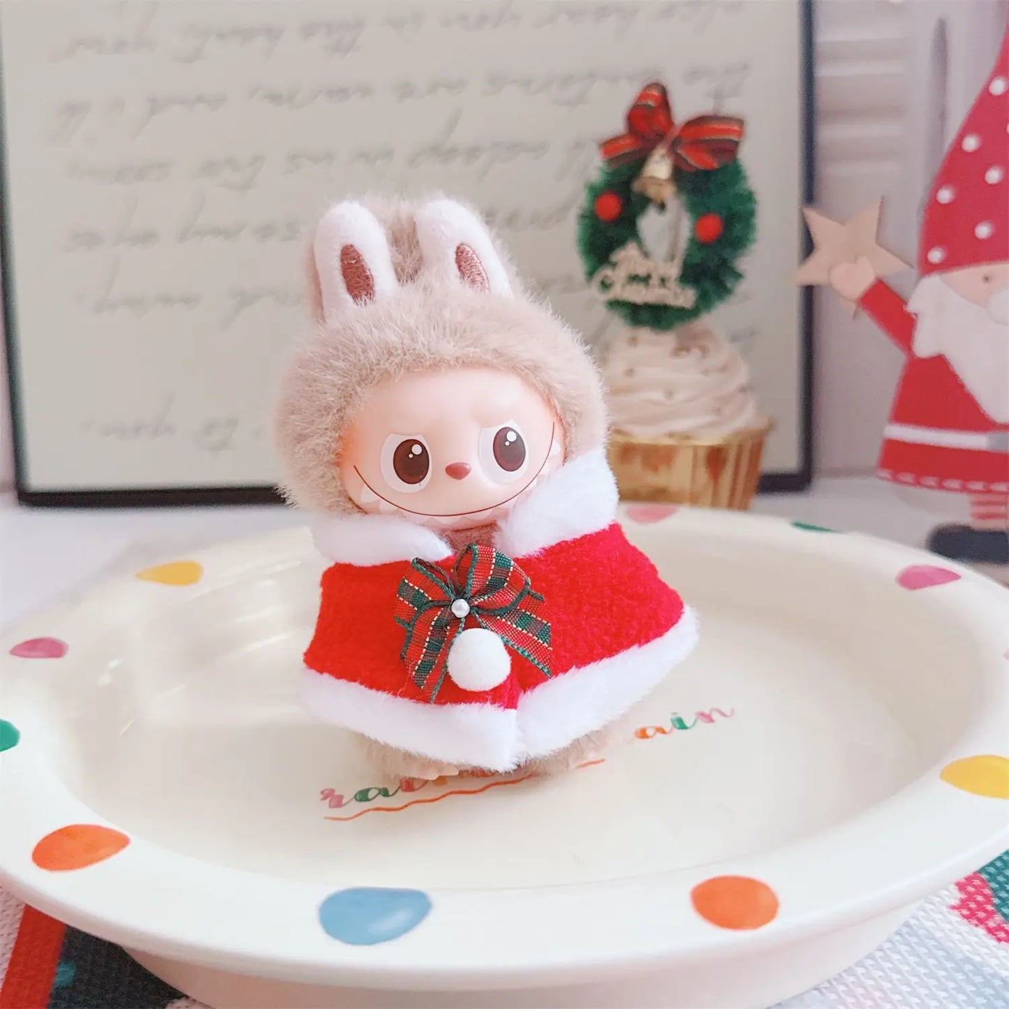 Labubu Christmas Hat & Cape Set