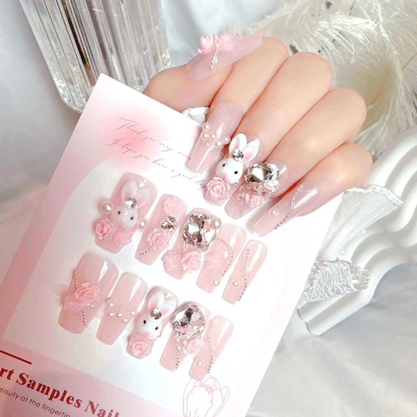 24Pcs Cute Bow Press-On Nails
