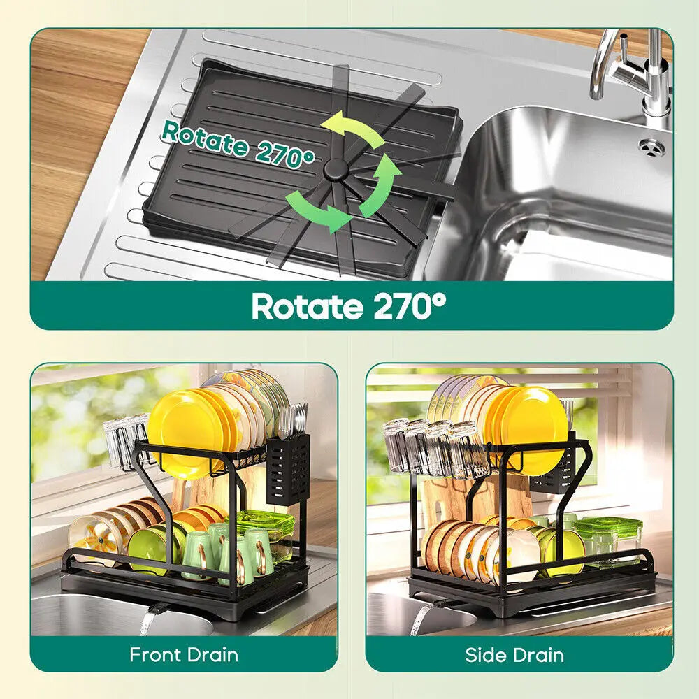 Dish Rack with Drainboard