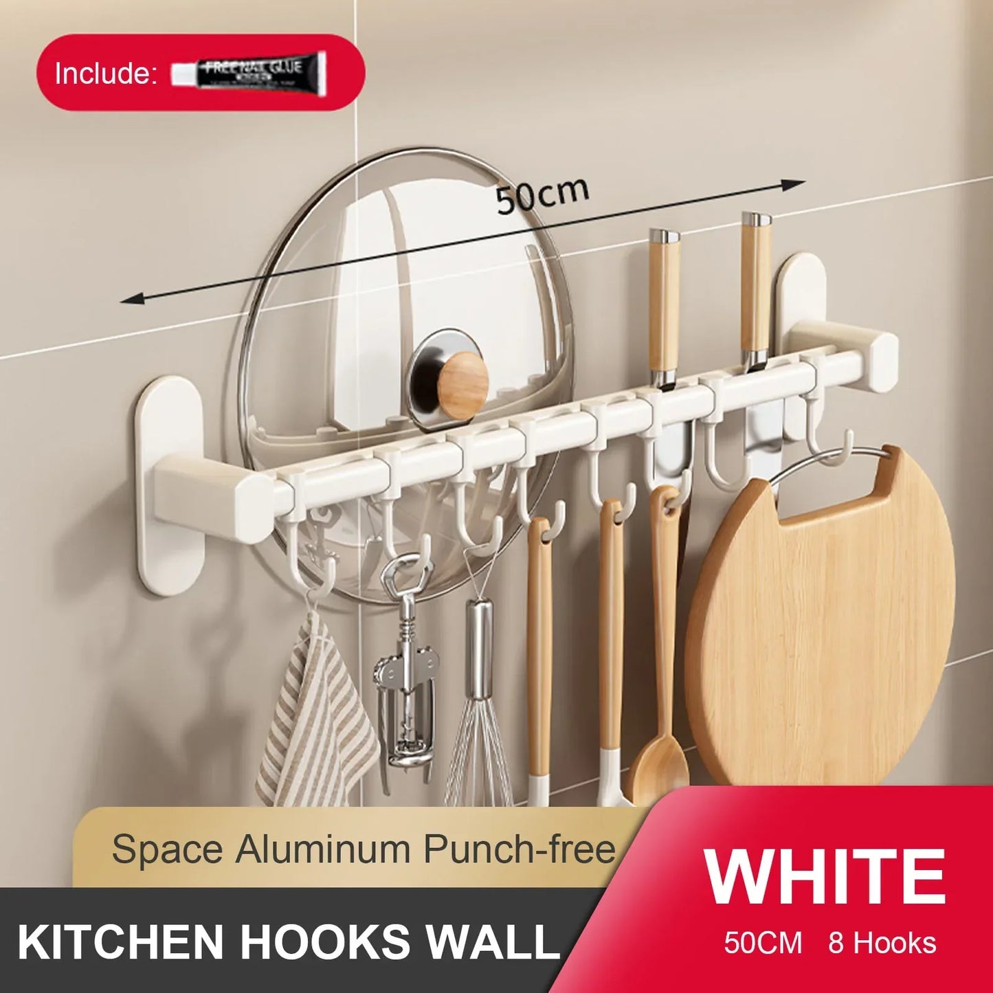 No-Punch Wall Kitchen Rack