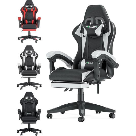 bigzzia Ergonomic Gaming Chair with Footrest