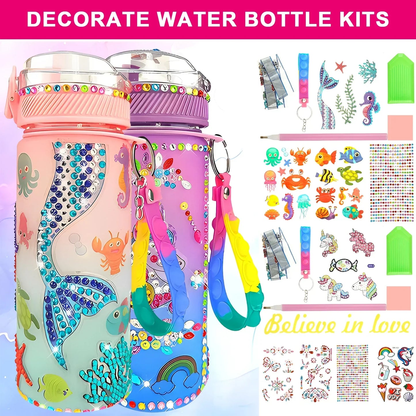 Kids Pretty Colorful Water Bottle