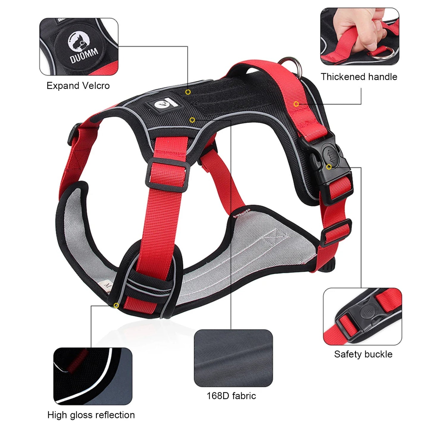Tactical Reflective Large Dog Harness