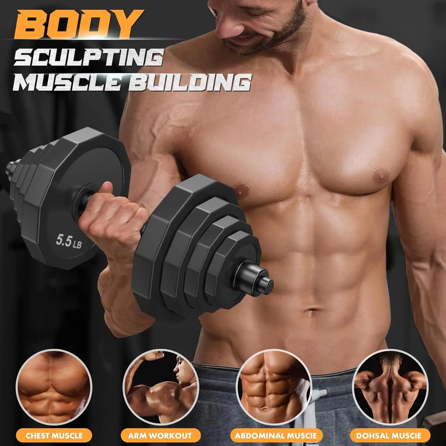 Adjustable Dumbbell Barbell Set