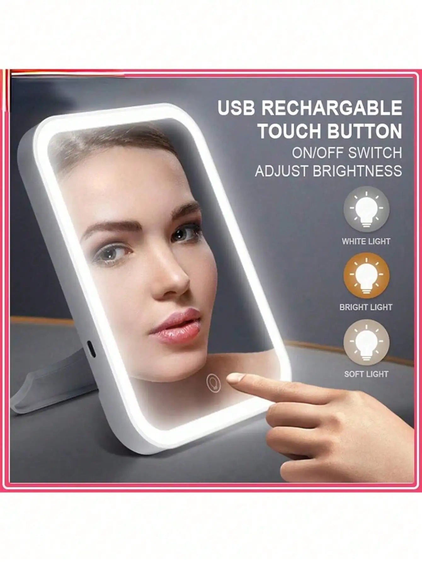 Folding LED Makeup Mirror