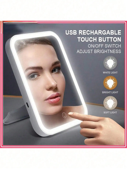 Folding LED Makeup Mirror