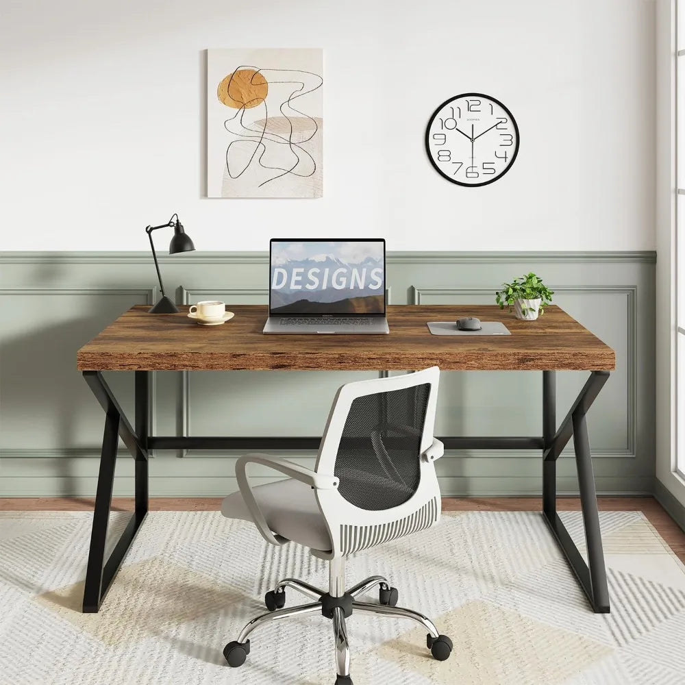 CHENGWEI Rustic Industrial Home Office Desk