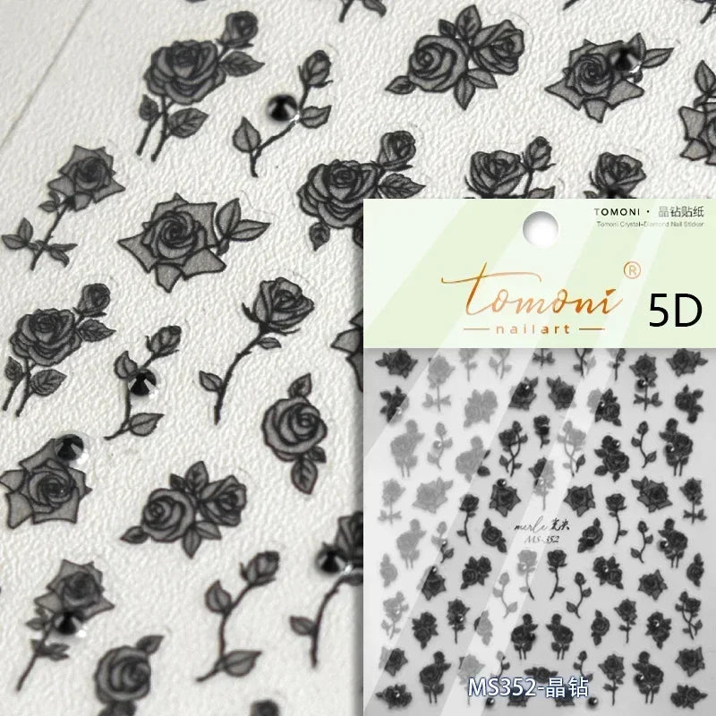 5D Spider Web Nail Sticker