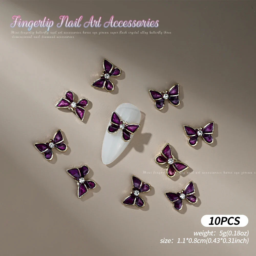 Gold/Silver Butterfly Nail Charms