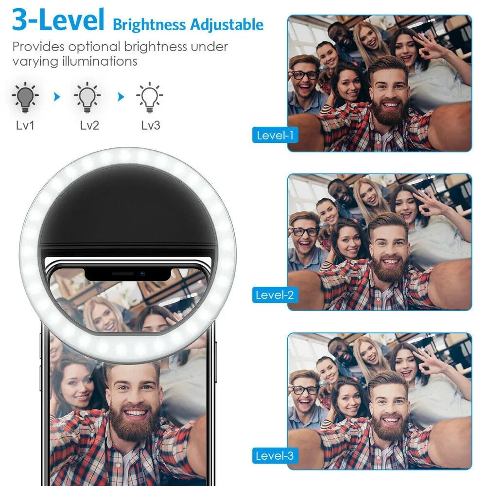 USB Rechargeable LED Selfie Ring