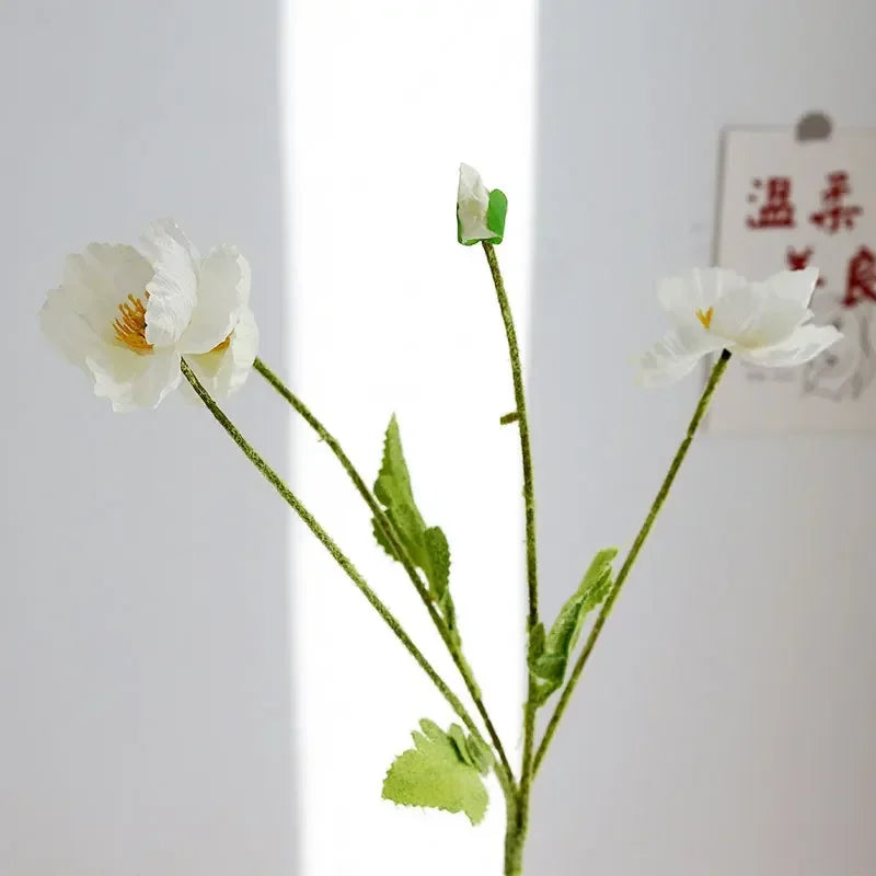 Silk Poppy Flower Branch