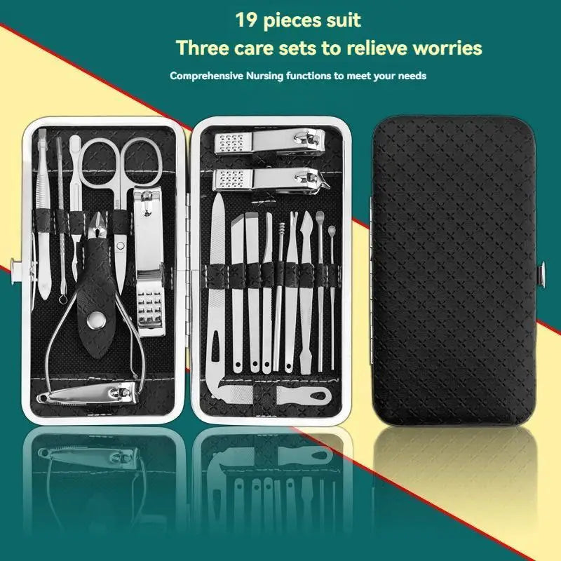 19Pcs Stainless Steel Nail Set