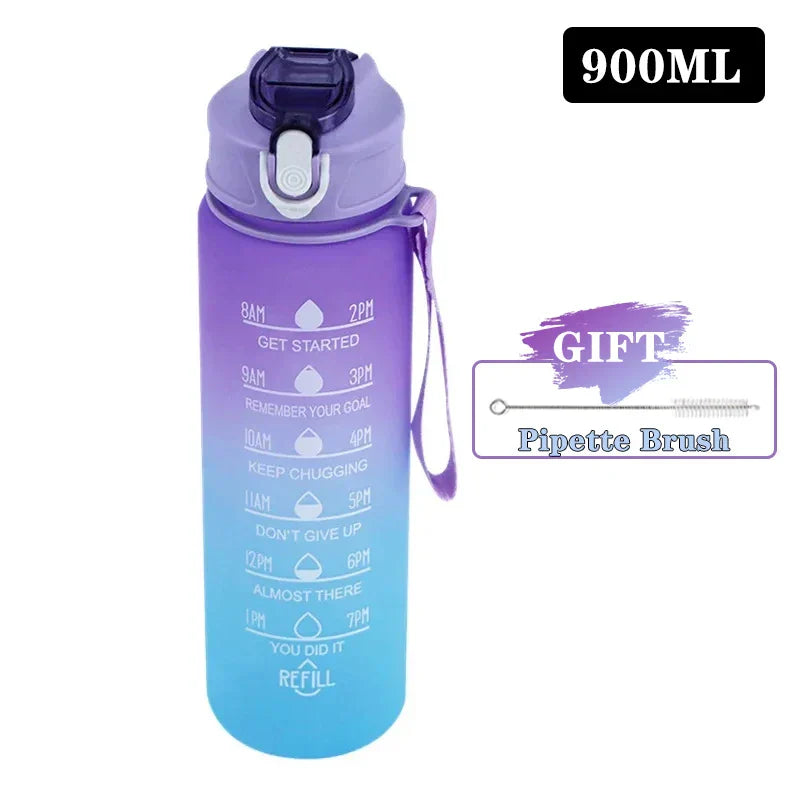 900/1000ml BPA Free Sports Water Bottle with Straw